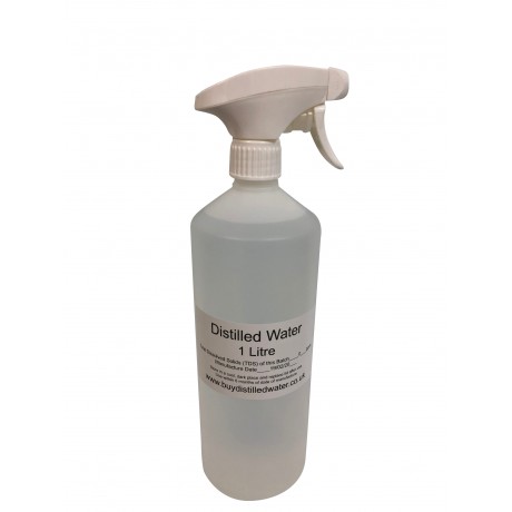 1 Litre Distilled Water with Trigger Spray