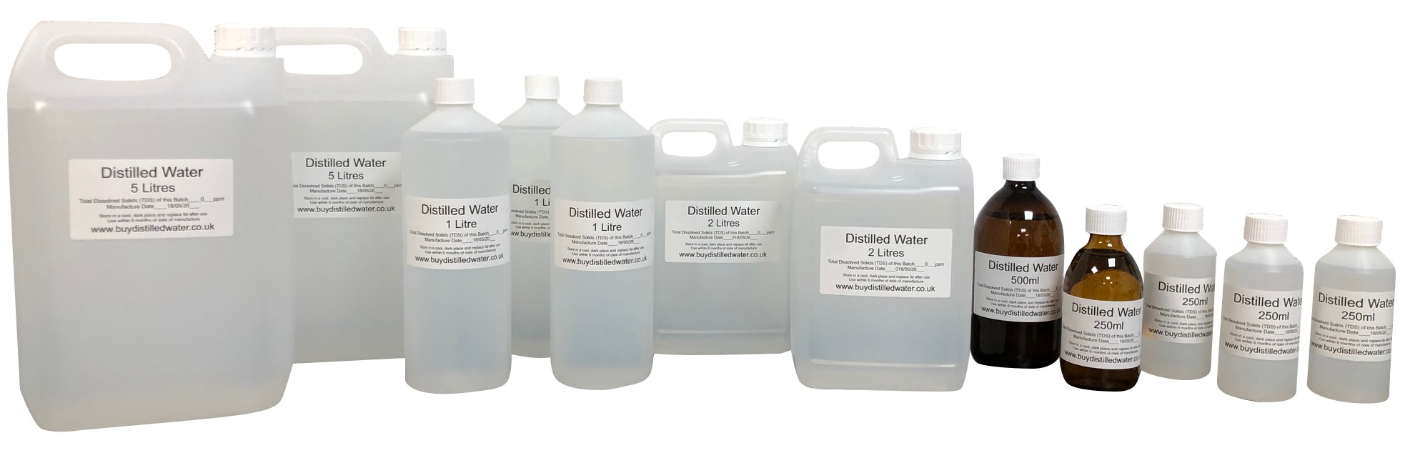 Our range of Distilled Water